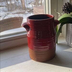 Red and Brown Ceramic Vase